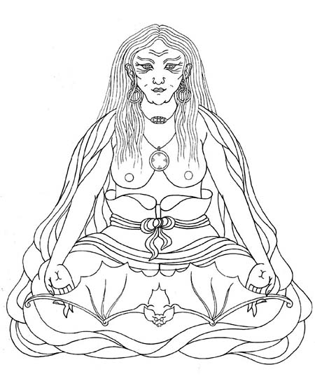 line drawing of Khandro Rig’dzin Takmo
